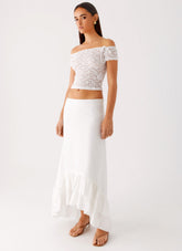 Alessandra Maxi Skirt - White