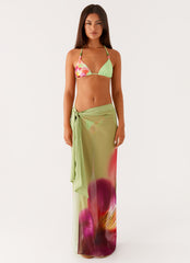 Low Tide Sarong Maxi Skirt - Green Tropical
