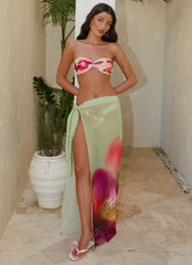 Low Tide Sarong Maxi Skirt - Green Tropical