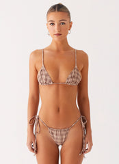 Soffa Bikini Top - Brown Check