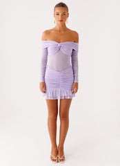 Tiff Long Sleeve Mini Dress - Lilac