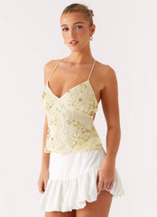 Kamilla Sequin Cami Top - Yellow