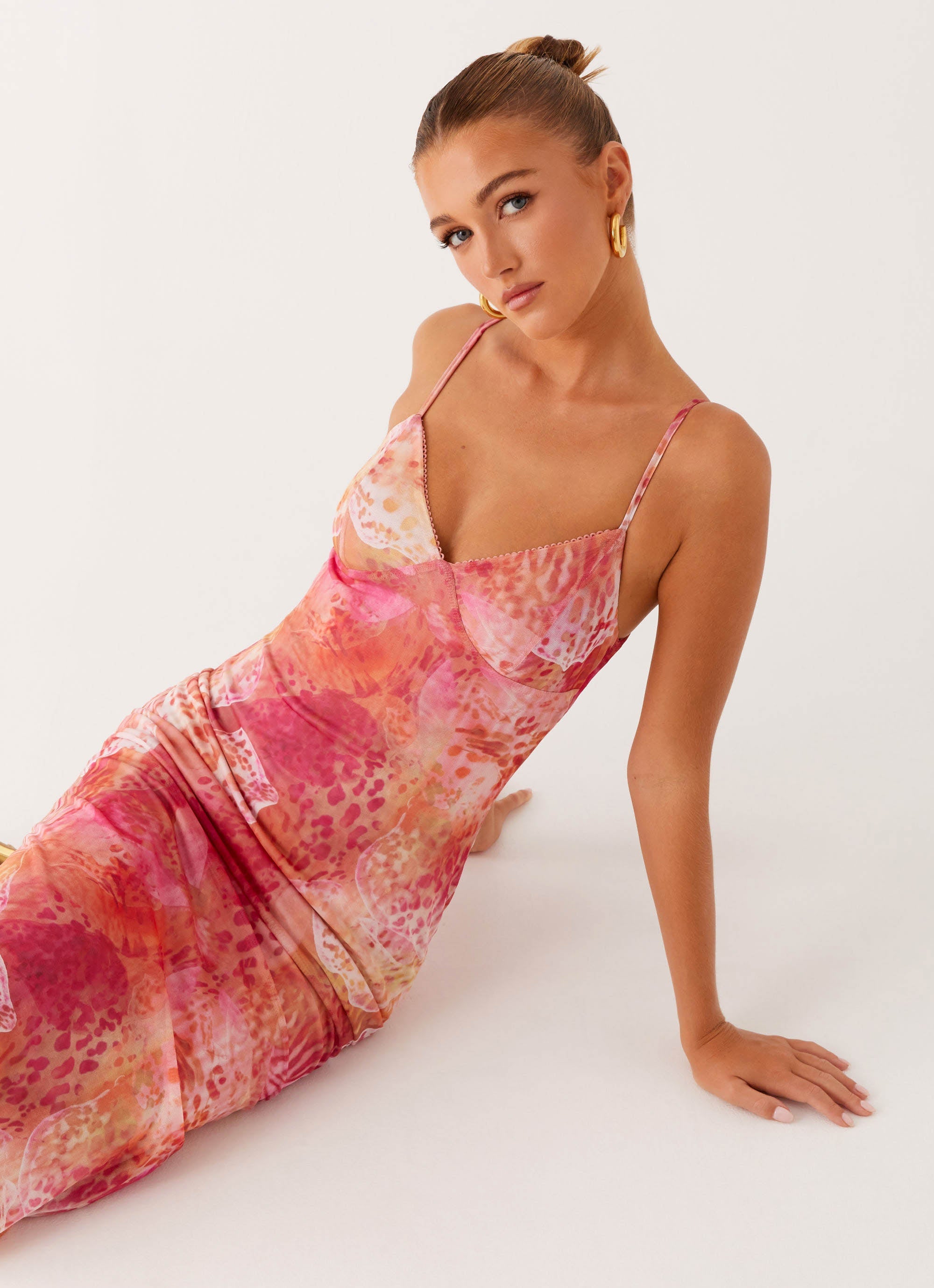 Kasey Midi Dress - Flamingo Fling